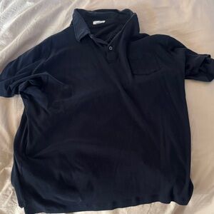 Sunspel Men's Navy Polo Shirt